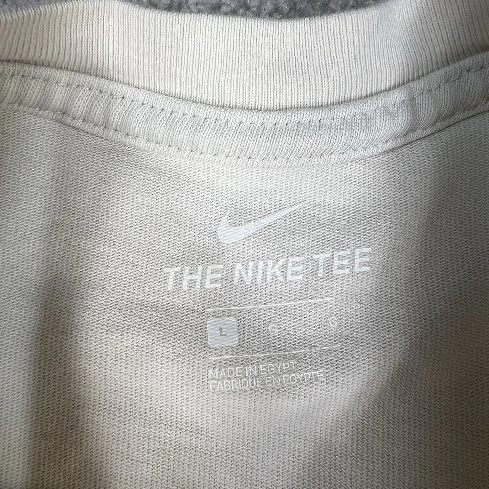 Nike NSW Sportswear MEN'S White Logo Tee 927396-091 Puff Print Embroidered Large